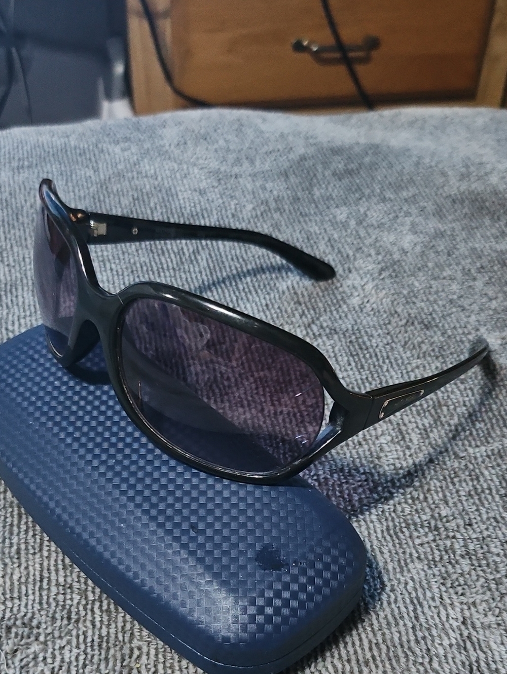 Michael Kors Black Frame Sunglasses with Purple-Tinted Lenses - Picture 1 of 5